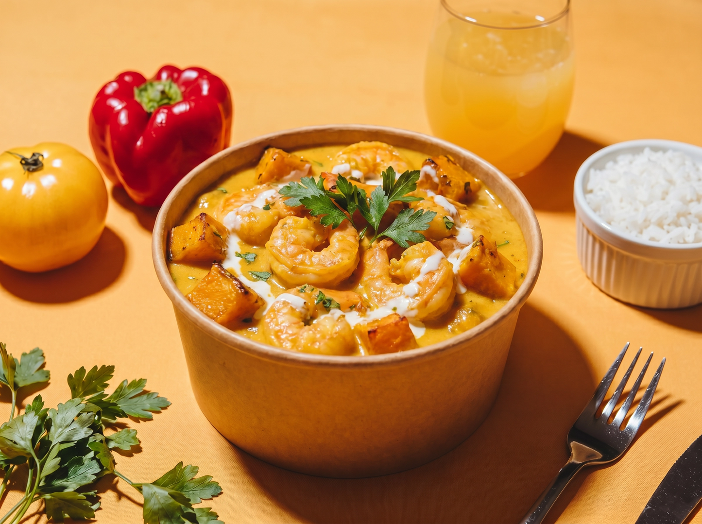 Creamy Prawns & Roasted Pumpkin